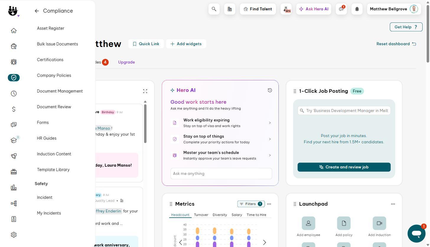 Employment Hero compliance module