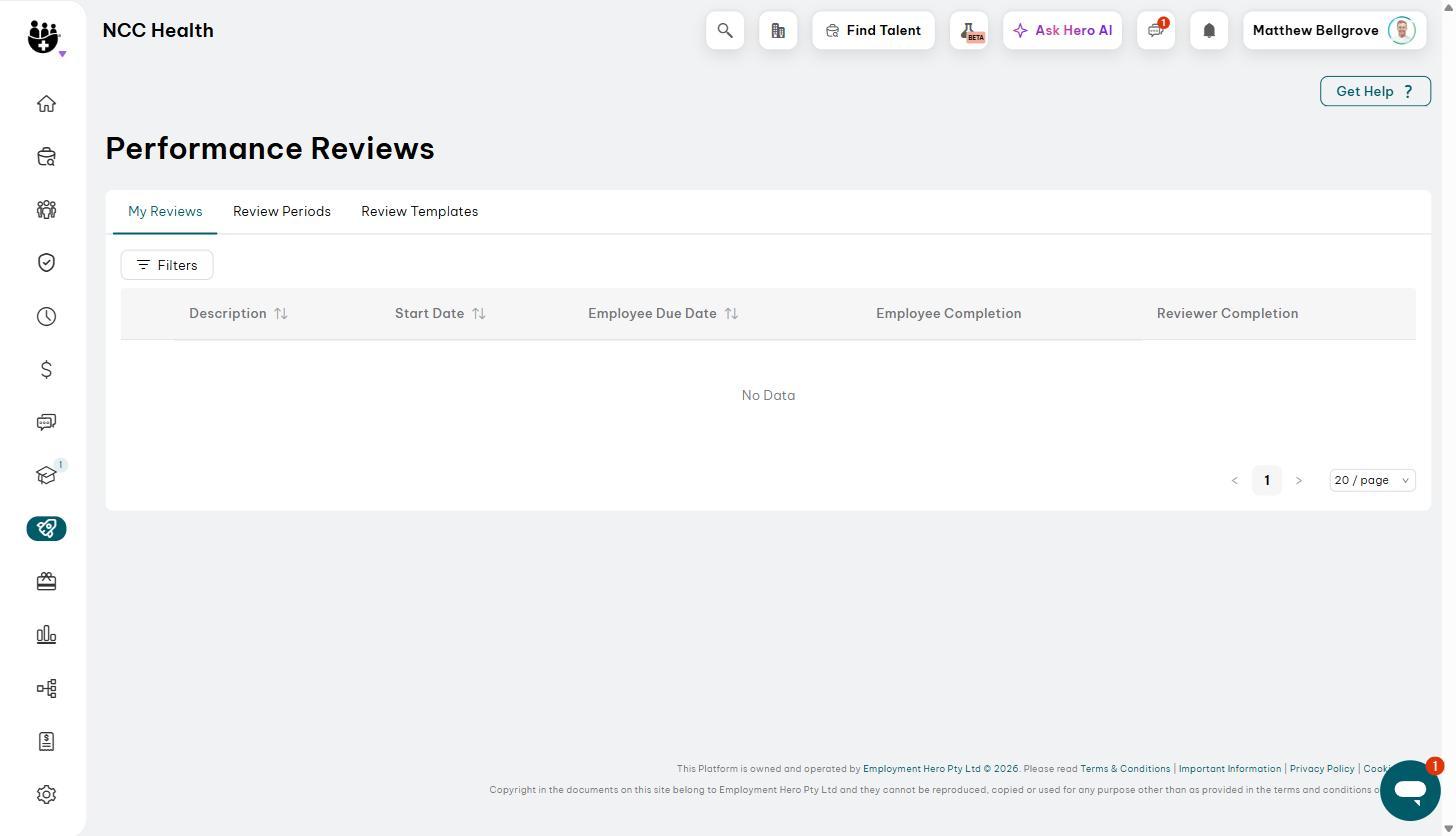 Employment Hero performance module