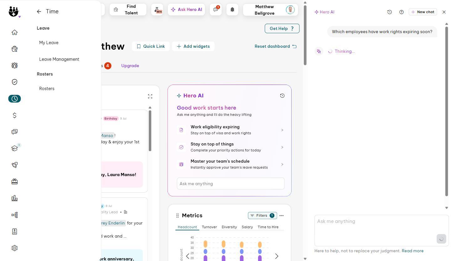 Employment Hero time and leave module